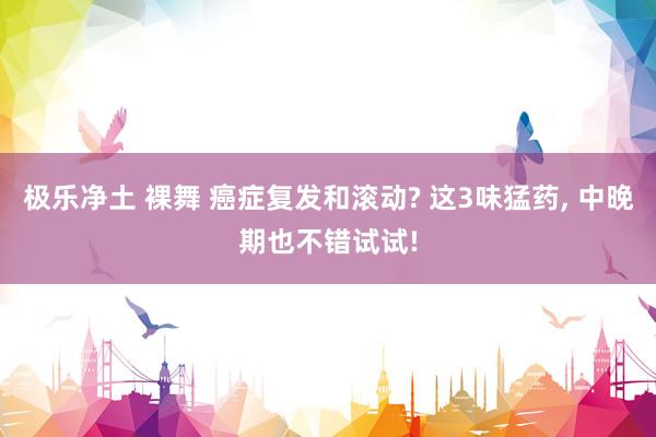 极乐净土 裸舞 癌症复发和滚动? 这3味猛药， 中晚期也不错试试!